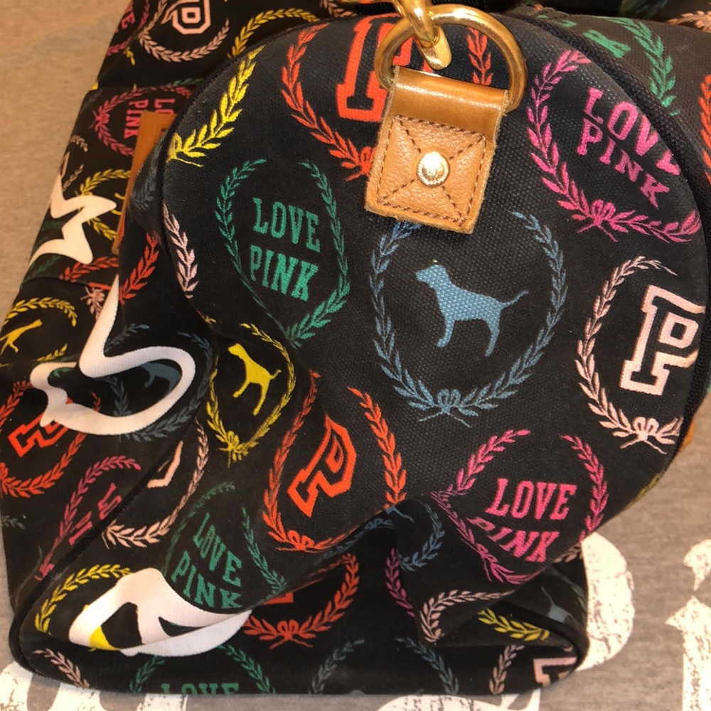 VS PINK Vintage Style Monogram Duffel Bag RARE - Picture 5 of 15